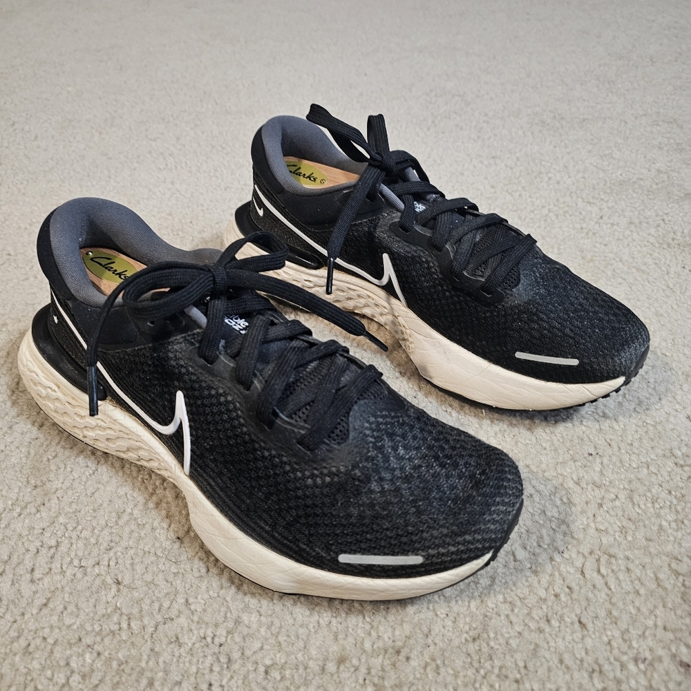Nike ZoomX Invincible Run Flyknit Black and Cream Athletic Sneakers